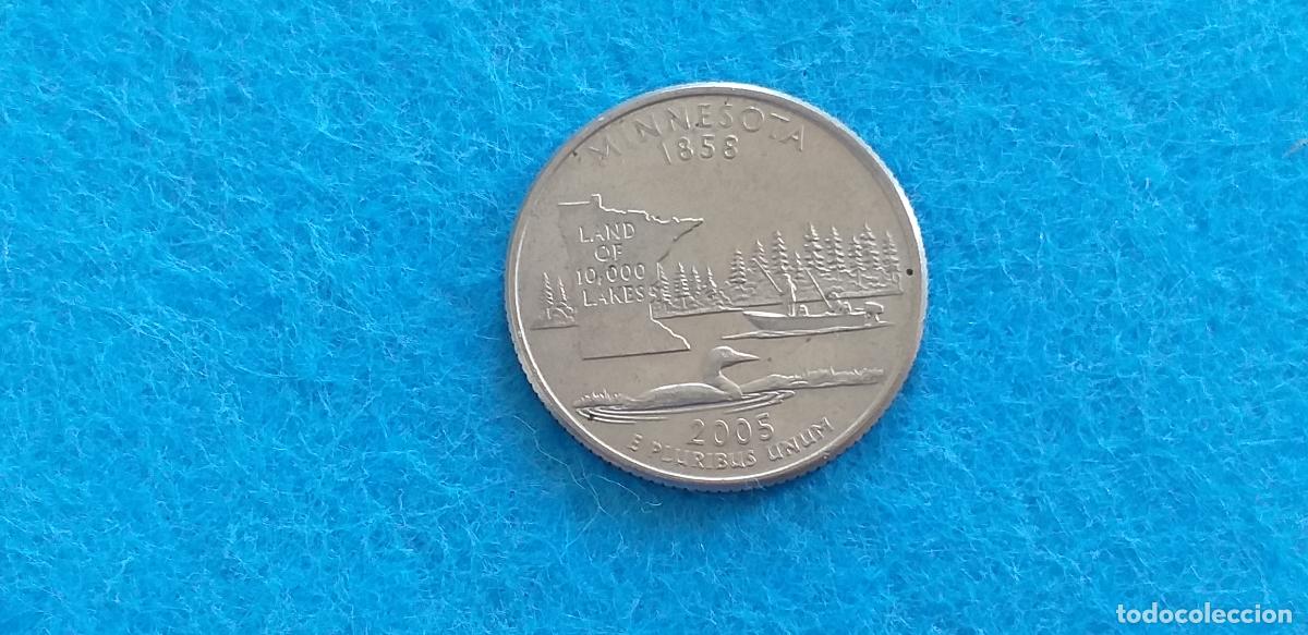 Monedas antiguas de Am&eacute;rica: Moneda, Estados Unidos, USA. QUARTER DOLAR. 50 Estados. Minnesota. A&Ntilde;O 2005. D.