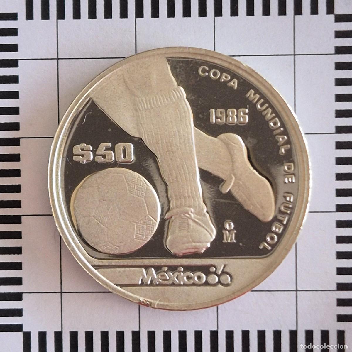 Monnaies anciennes d'Am&eacute;rique: 50 PESOS PLATA, M&Eacute;XICO. 1986. COPA DEL MUNDO 86. (KM#498a).