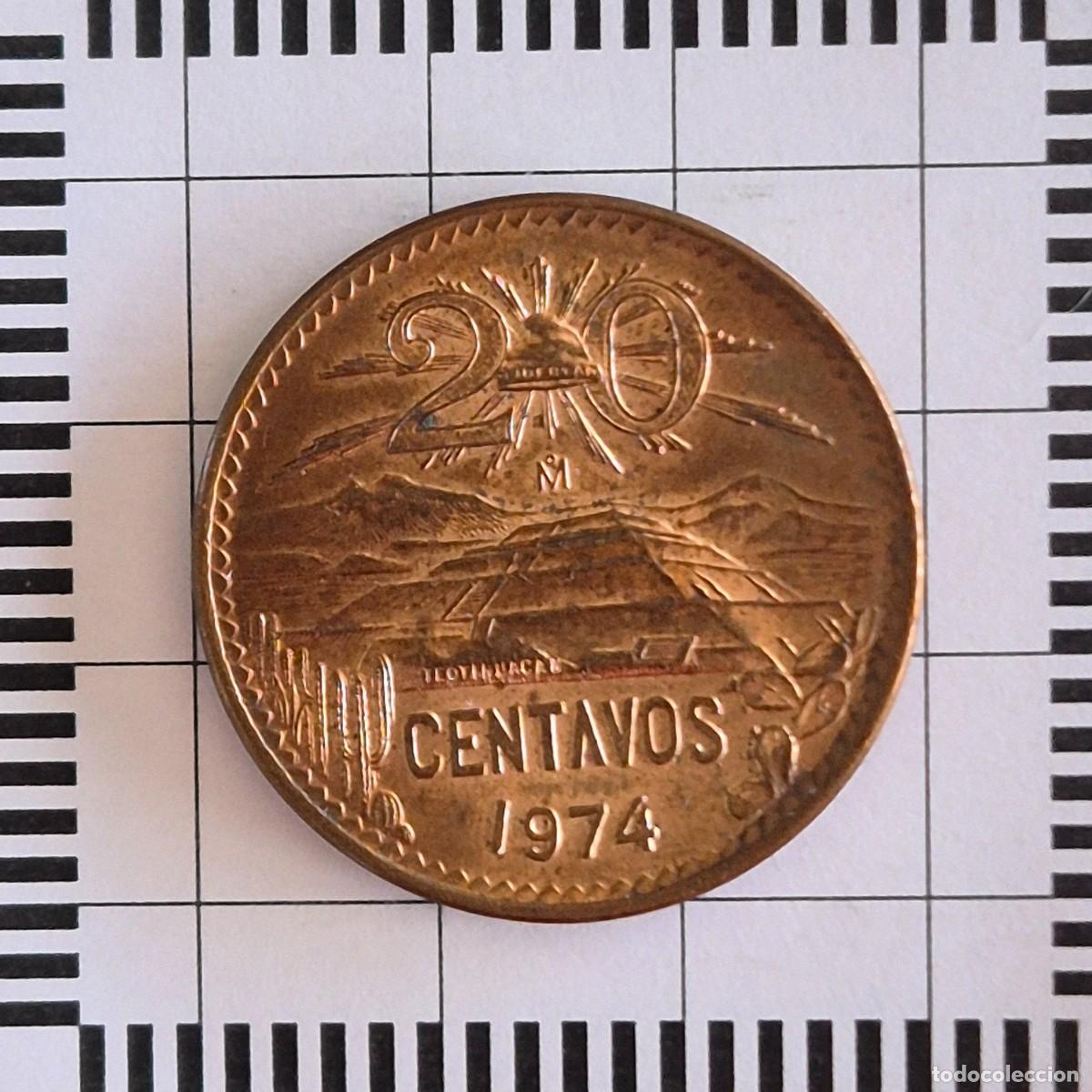 Monnaies anciennes d'Am&eacute;rique: 20 CENTAVOS, M&Eacute;XICO. 1974. (KM#441).