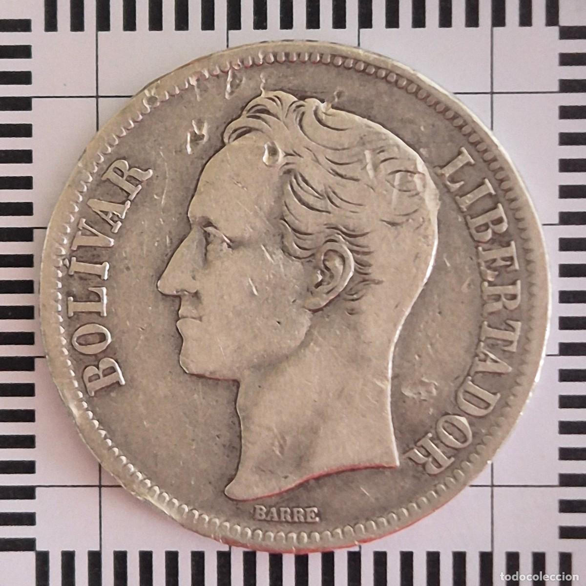 Alte M&uuml;nzen aus Amerika: 5 BOL&Iacute;VARES PLATA, VENEZUELA. 1924. (KM#24.2).