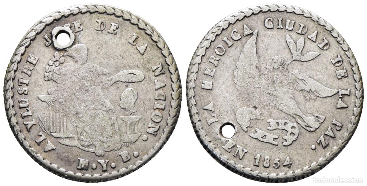 Monedas antiguas de Am&eacute;rica: *** ESCASA MEDALLA (1 SOL) DE BOLIVIA. 1857. LA PAZ. La Heroica Ciudad de La Paz. PLATA ***