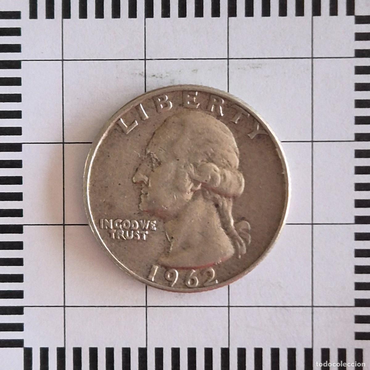 Moedas antigas da Am&eacute;rica: 1/4 DOLAR, ESTADOS UNIDOS. 1962. (KM#164).
