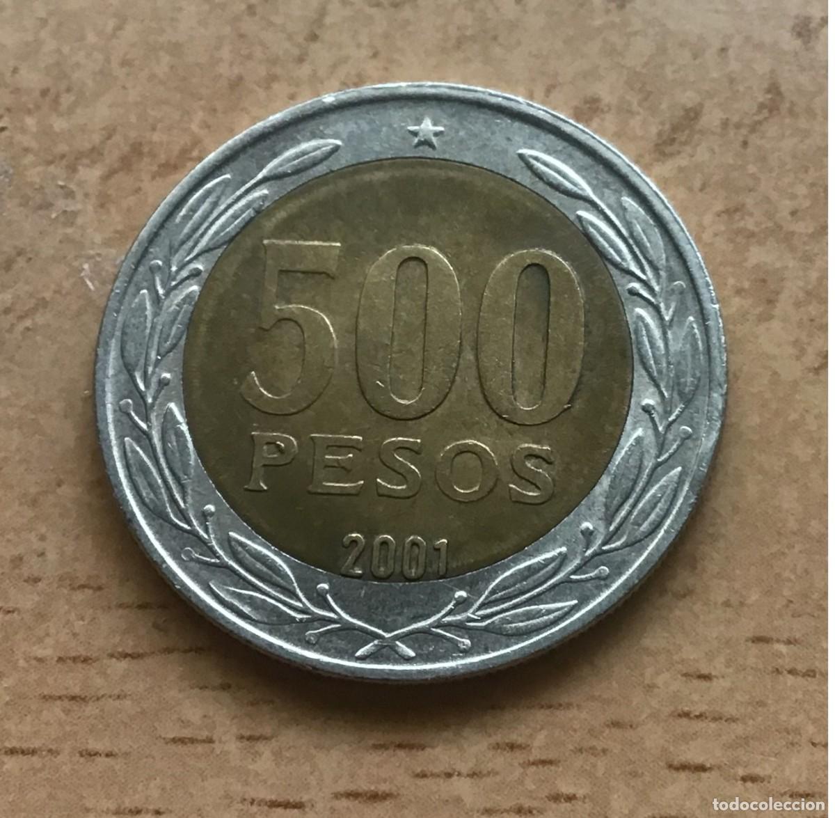 Monedas antiguas de Am&eacute;rica: 500 pesos de Chile. A&ntilde;o 2001