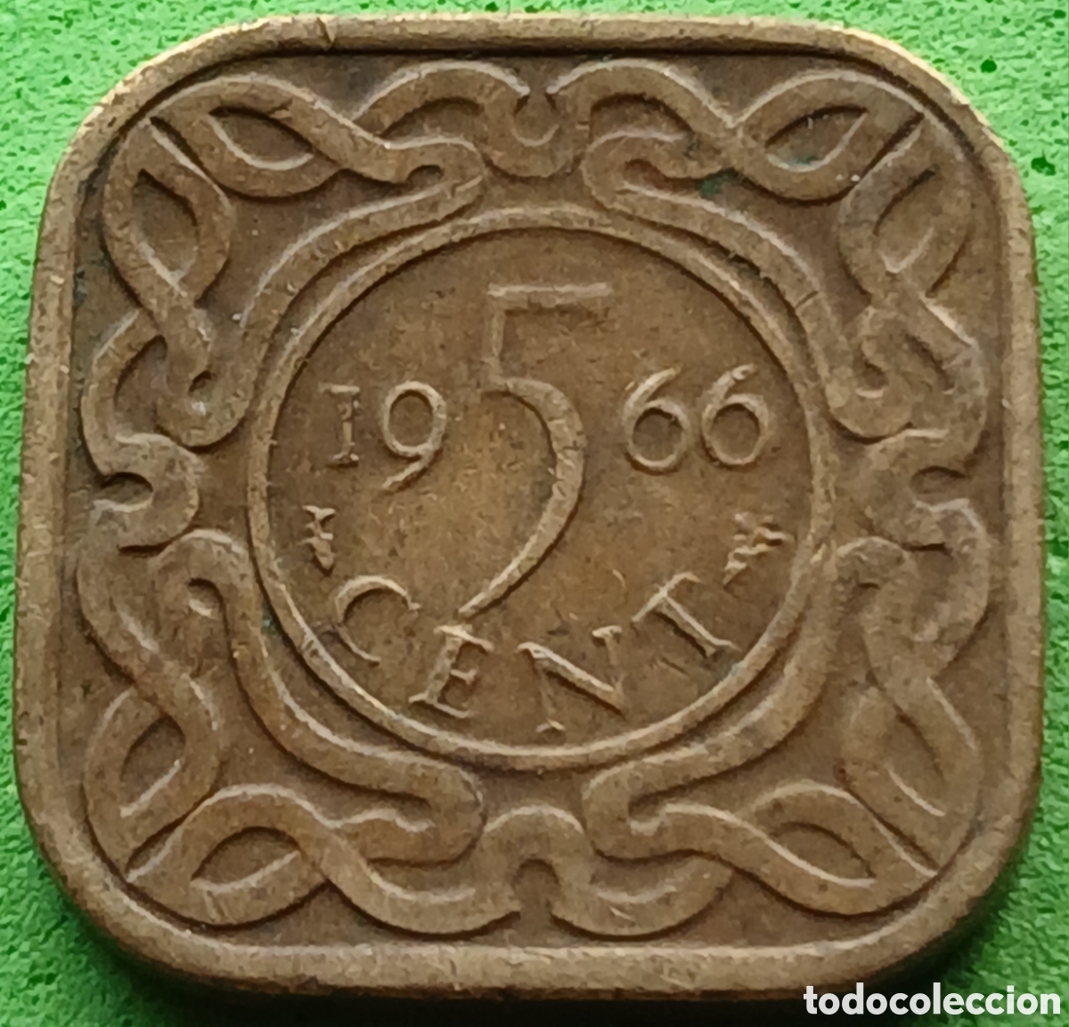 Monedas antiguas de Am&eacute;rica: Surinam 5 cent 1966 km#12 ceca &rdquo;pescado&rdquo;