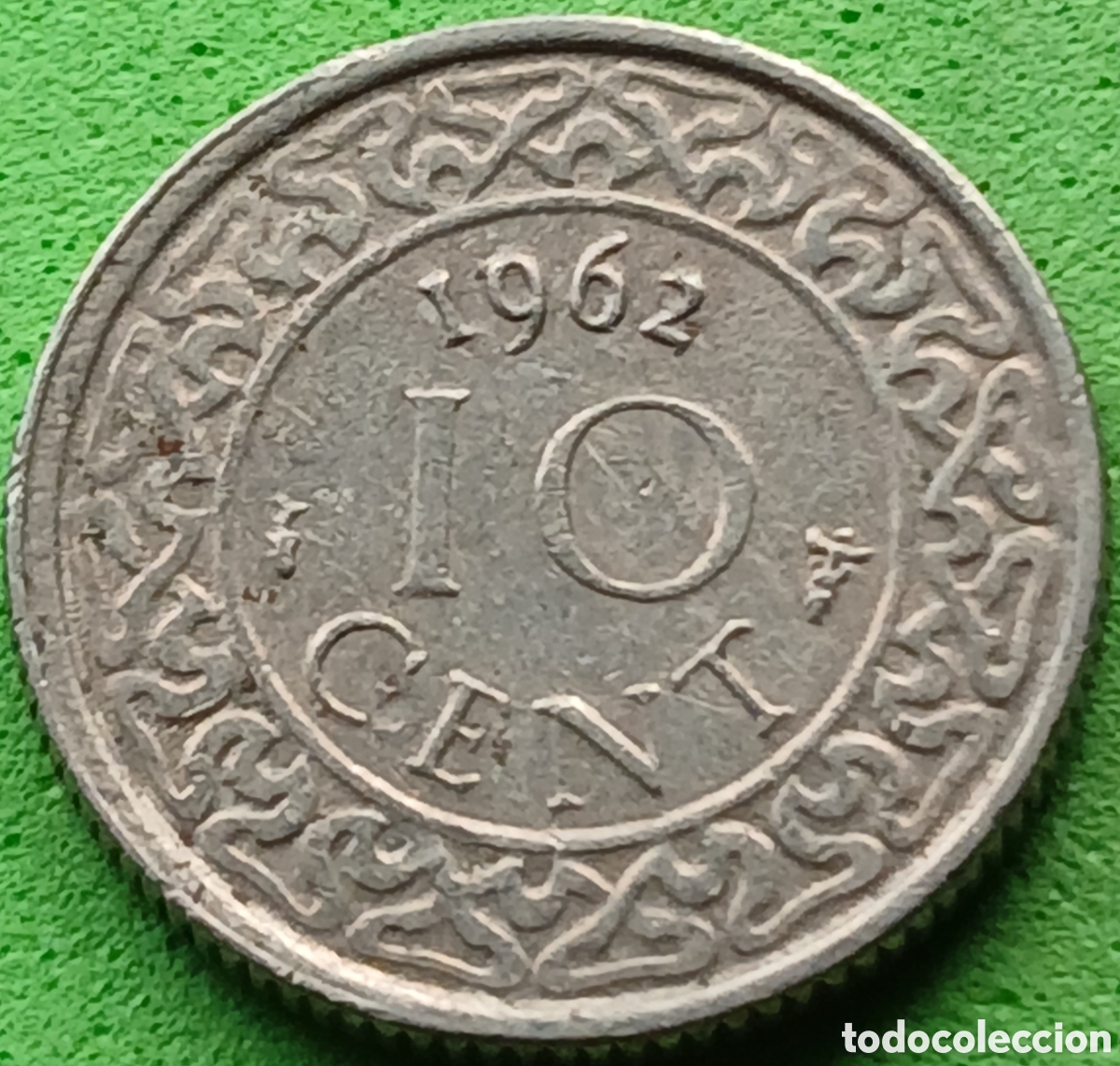 Monedas antiguas de Am&eacute;rica: Surinam 10 cent 1962 km#13 sin marca