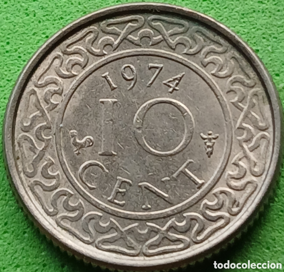 Monedas antiguas de Am&eacute;rica: Surinam 10 cent 1974 km#13