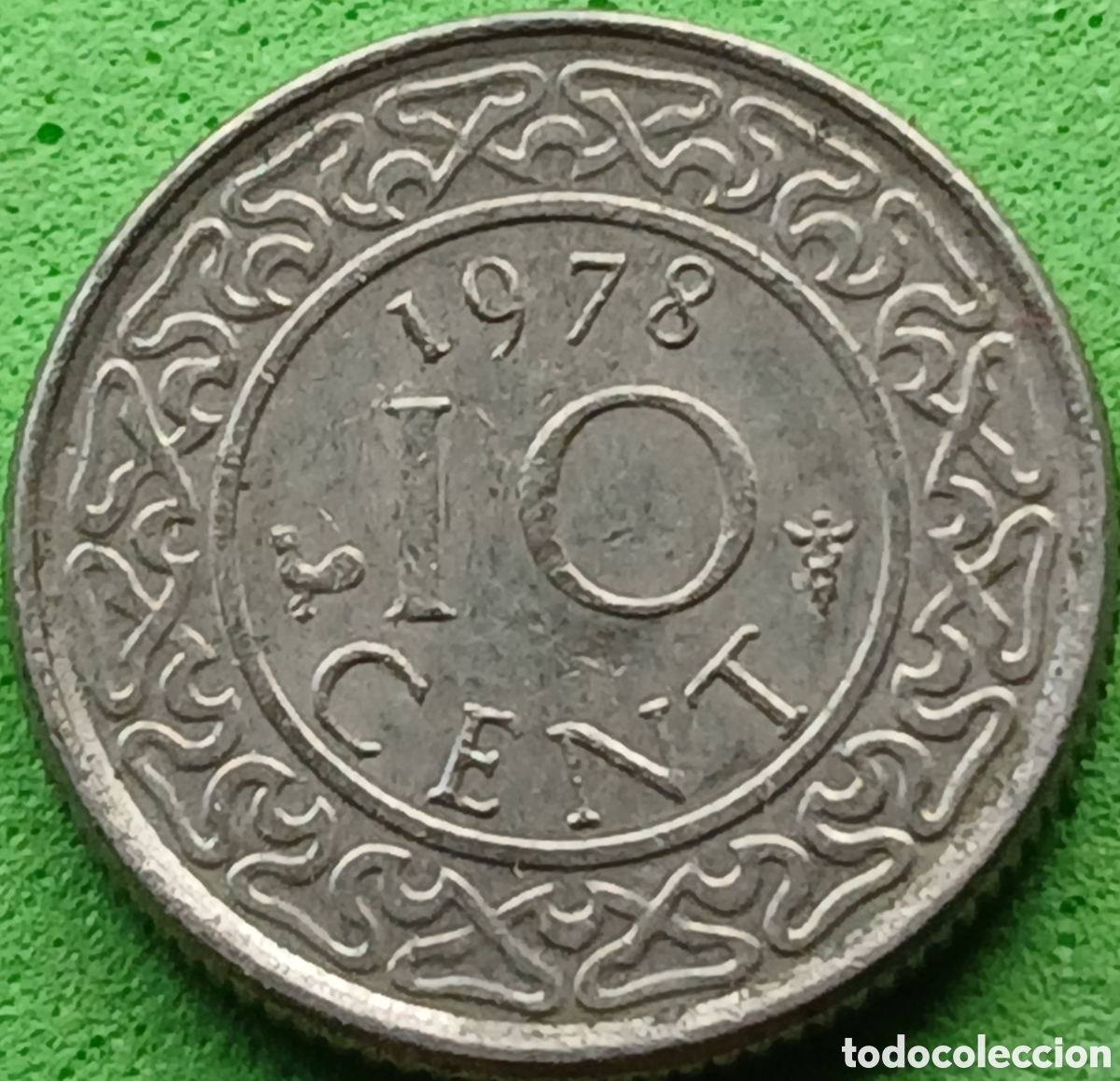 Monedas antiguas de Am&eacute;rica: Surinam 10 cent 1978 km#13 poco com&uacute;n