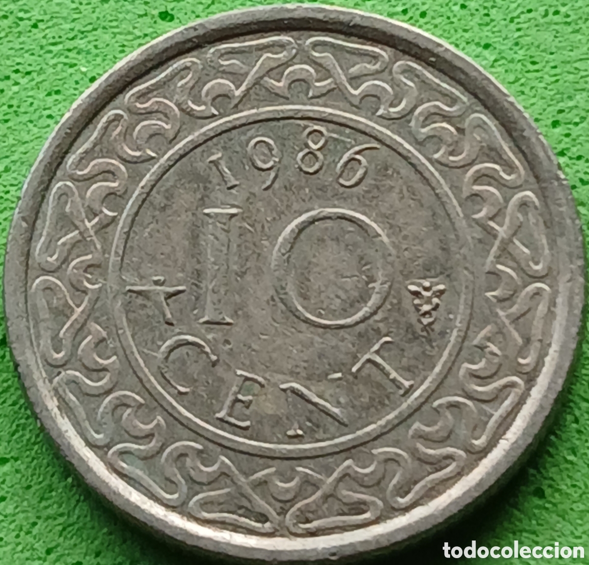 Monedas antiguas de Am&eacute;rica: Surinam 10 cent 1986 km#13 ESCASA