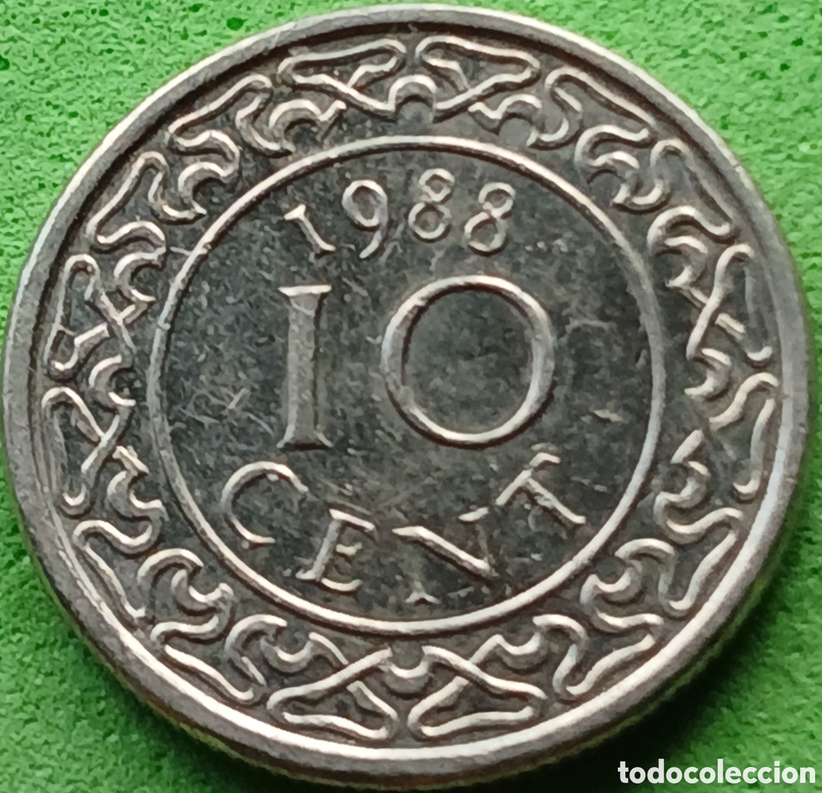 Monedas antiguas de Am&eacute;rica: Surinam 10 cent 1988 km#13a poco com&uacute;n