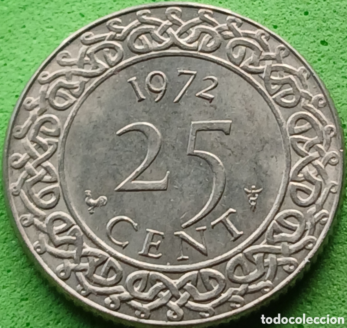 Monedas antiguas de Am&eacute;rica: Surinam 25 cent 1972 km#14