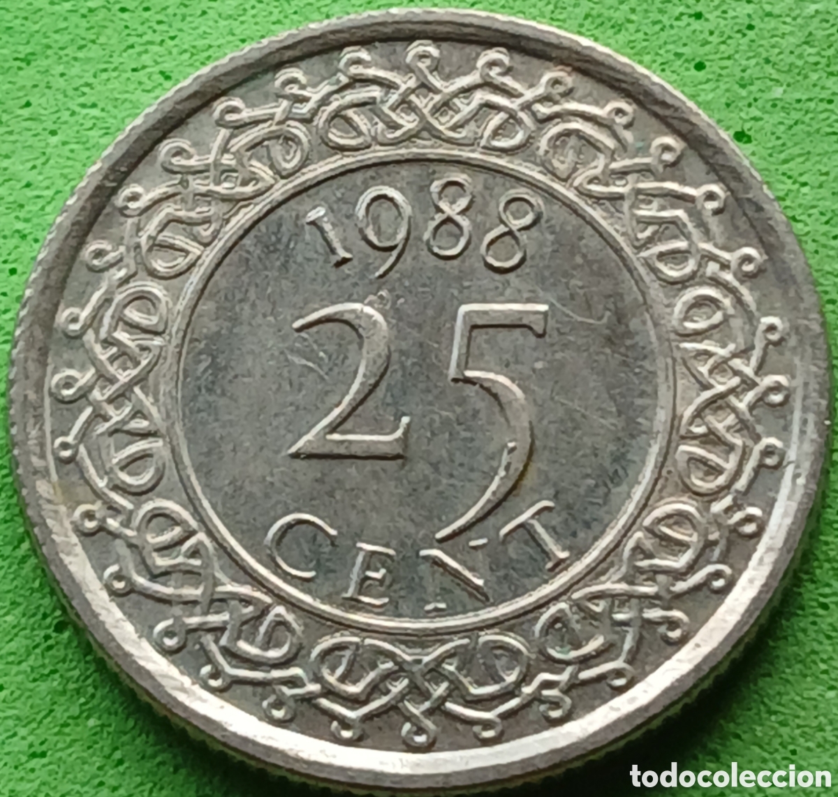 Monedas antiguas de Am&eacute;rica: Surinam 25 cent 1988 km#14a