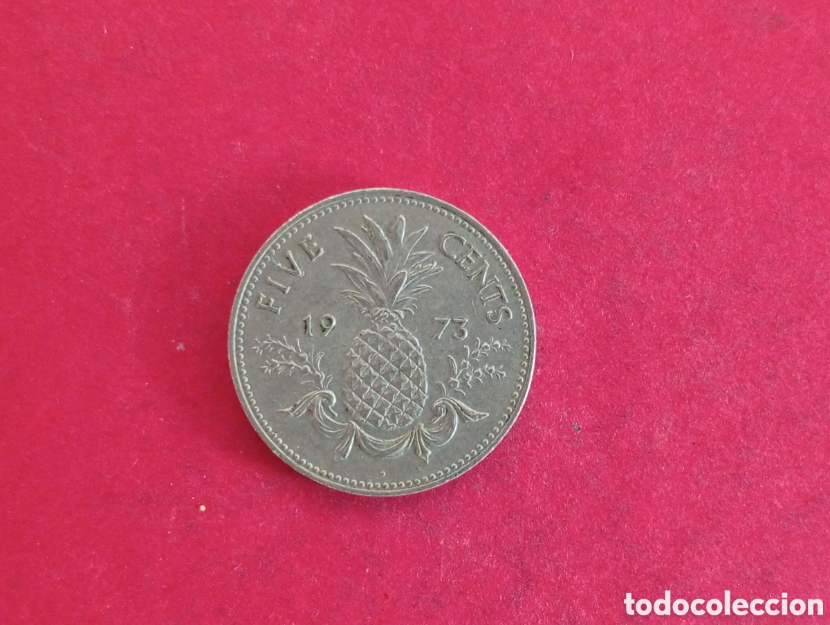 Monedas antiguas de Am&eacute;rica: 5 cents de Bahamas 1973