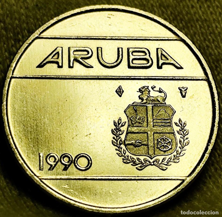 Alte M&uuml;nzen aus Amerika: Aruba 25 centavos, 1990 &ndash; Sin Circular (SC) &ndash; Lote 2637