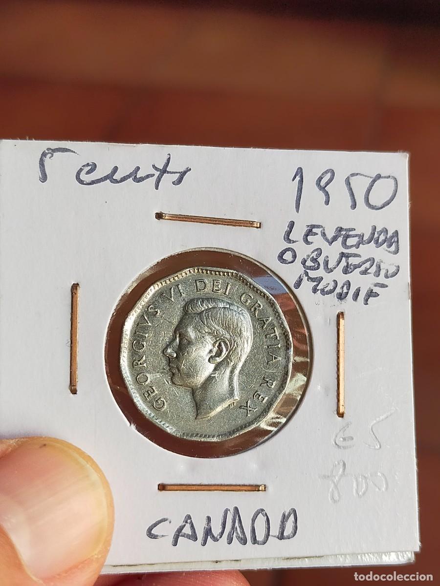Monedas antiguas de Am&eacute;rica: MONEDA DE 5 CINCO CENTS CENTAVOS 1950 CANADA EXCELENTE CONSERVACION