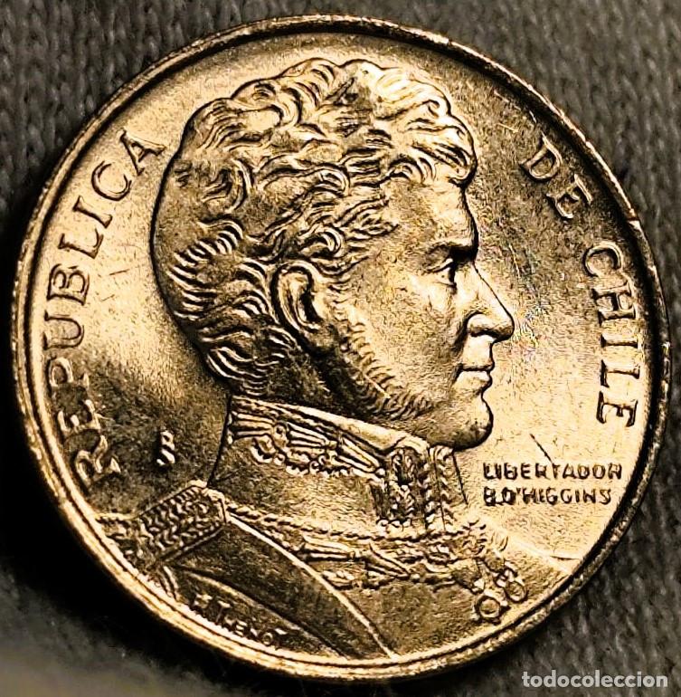 Moedas antigas da Am&eacute;rica: Chile 1 peso, 1989 &ndash; Sin Circular (SC) &ndash; Lote 2660