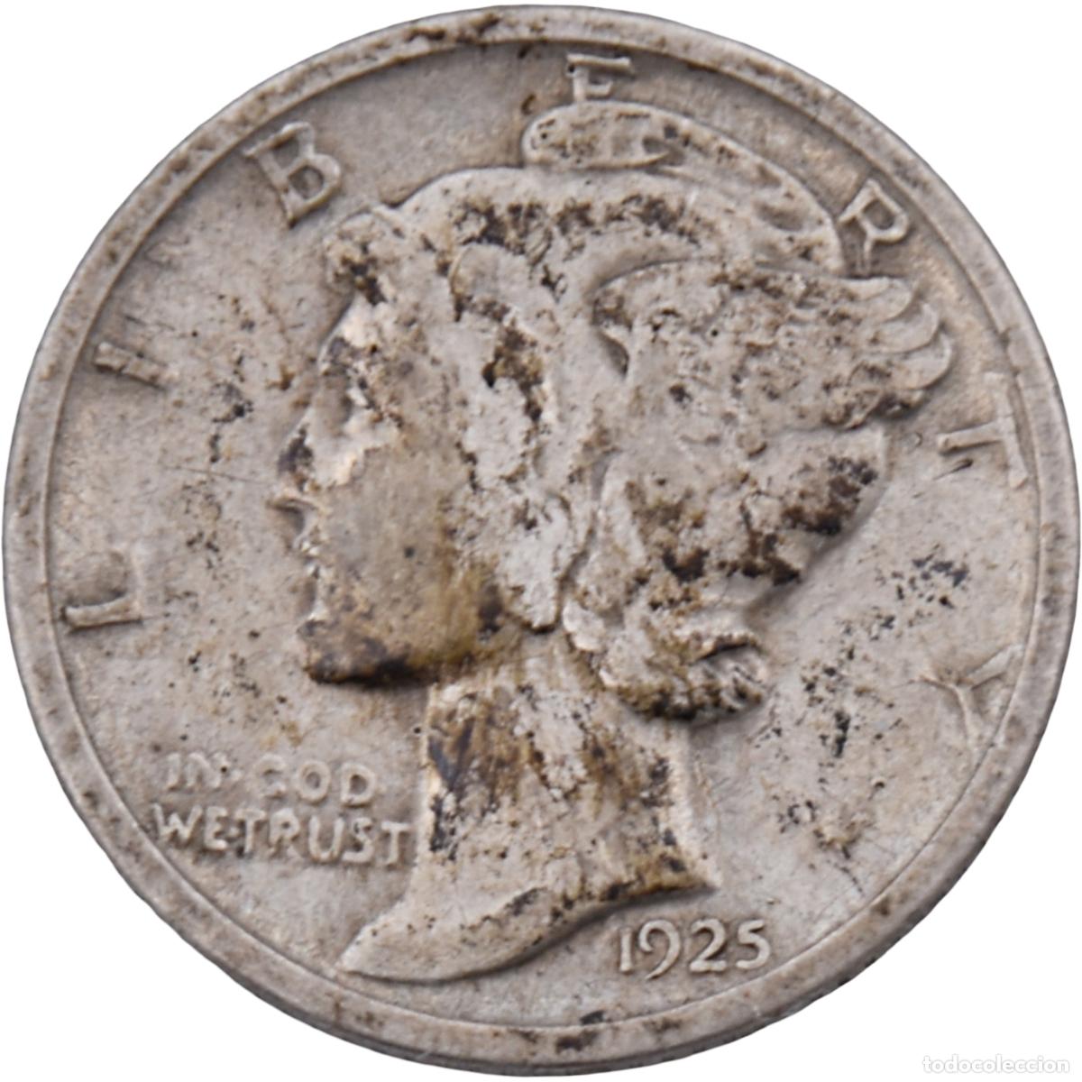 Monedas antiguas de Am&eacute;rica: Moneda de plata - EEUU 1925 - Foto 2