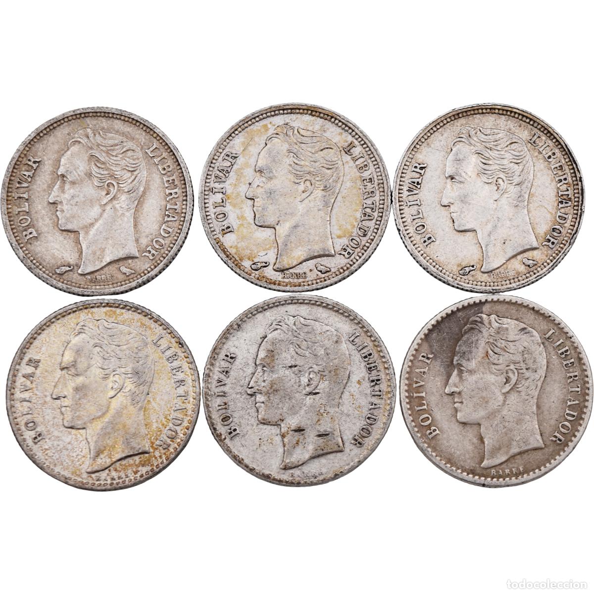 Monedas antiguas de Am&eacute;rica: Monedas de plata (6) - Bol&iacute;vares 50 c&eacute;ntimos 1954,1960