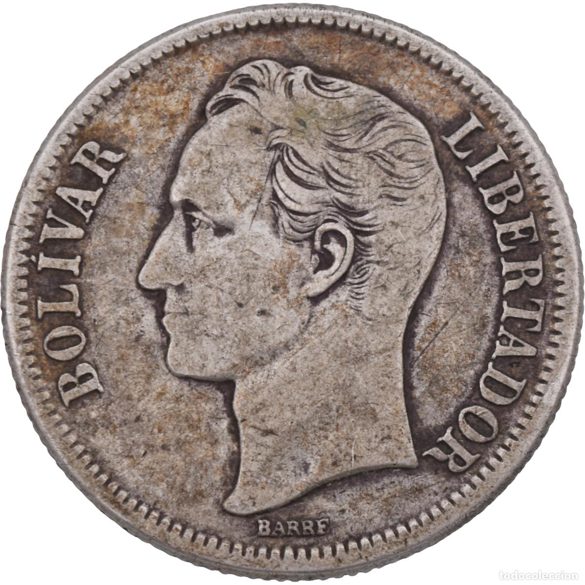 Moedas antigas da Am&eacute;rica: Moneda de plata - Venezuela 1945