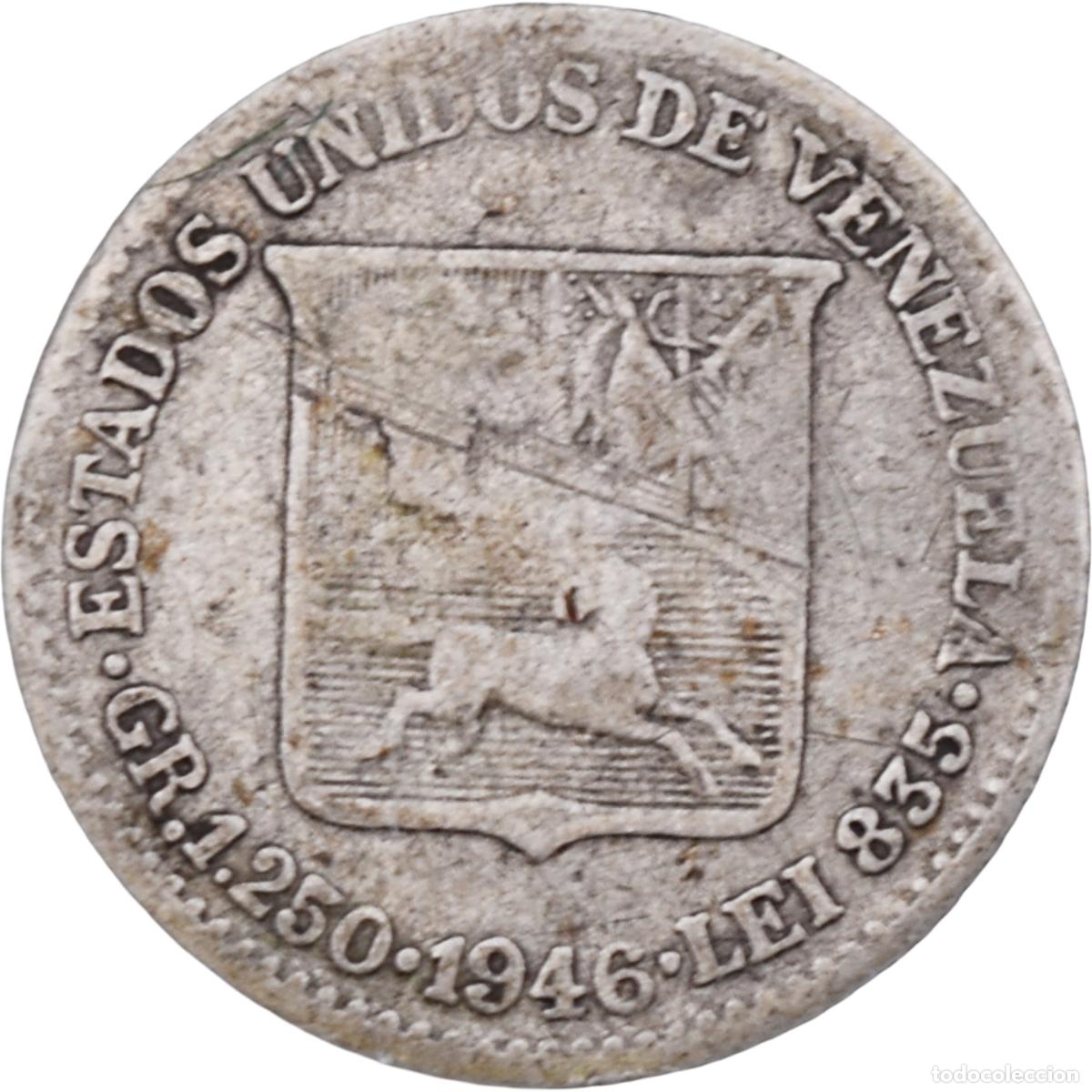 Monedas antiguas de Am&eacute;rica: Moneda de plata - Venezuela 1946