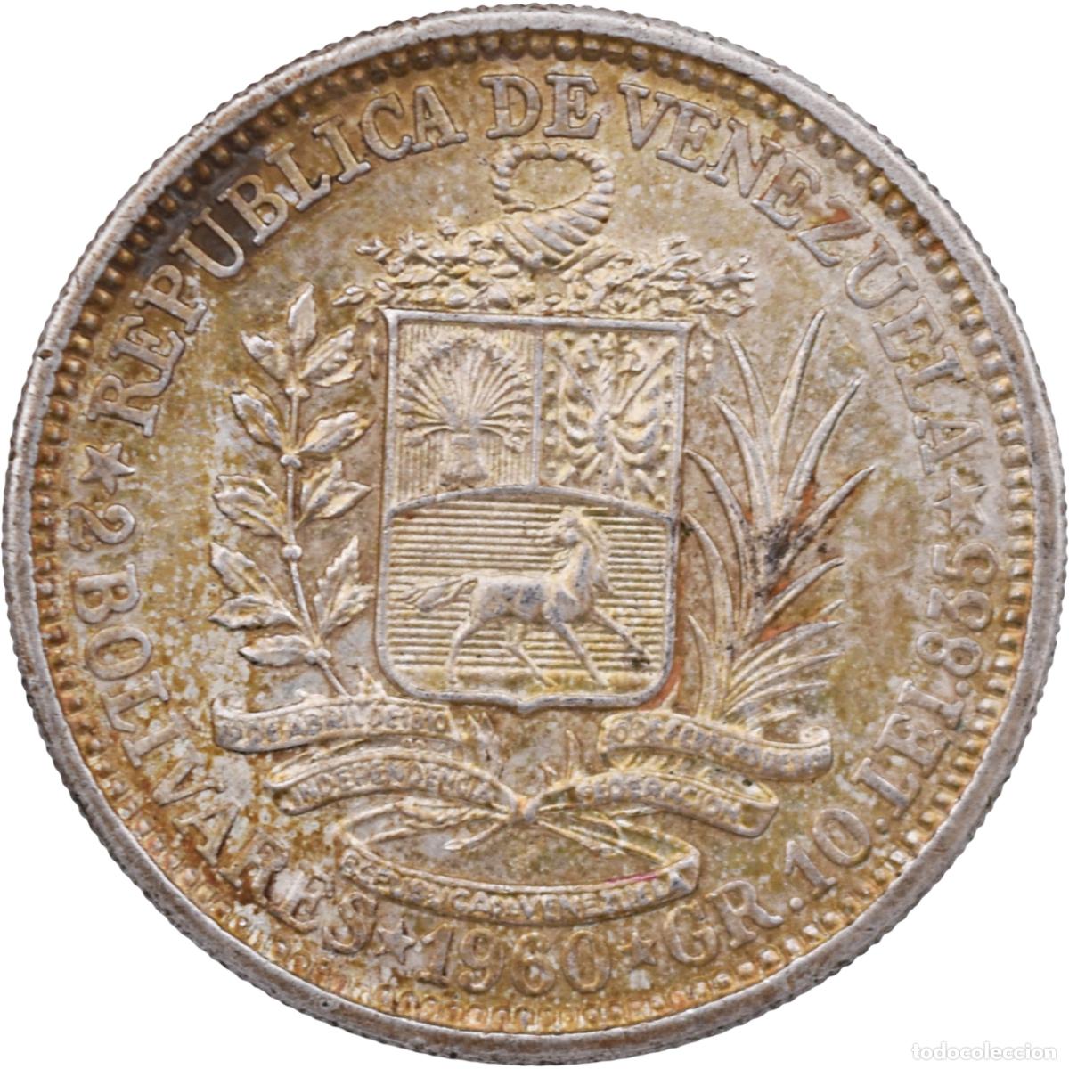 Monedas antiguas de Am&eacute;rica: Moneda de plata - Venezuela 1960 - Foto 2