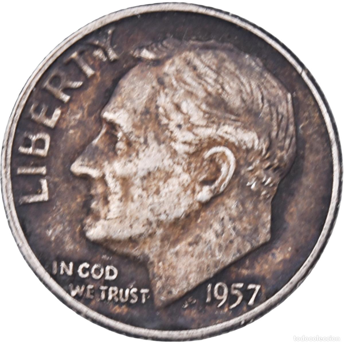Monedas antiguas de Am&eacute;rica: Moneda - EEUU 1957 - One Dime - Foto 1