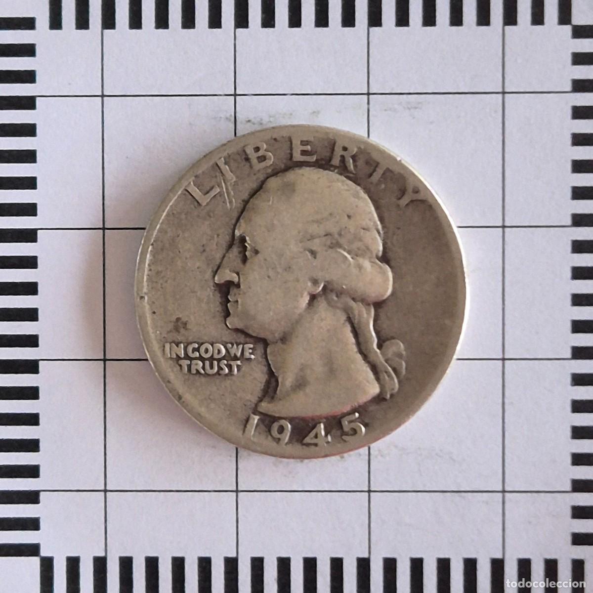 Monedas antiguas de Am&eacute;rica: 1/4 DOLAR, ESTADOS UNIDOS. 1945. (KM#164).