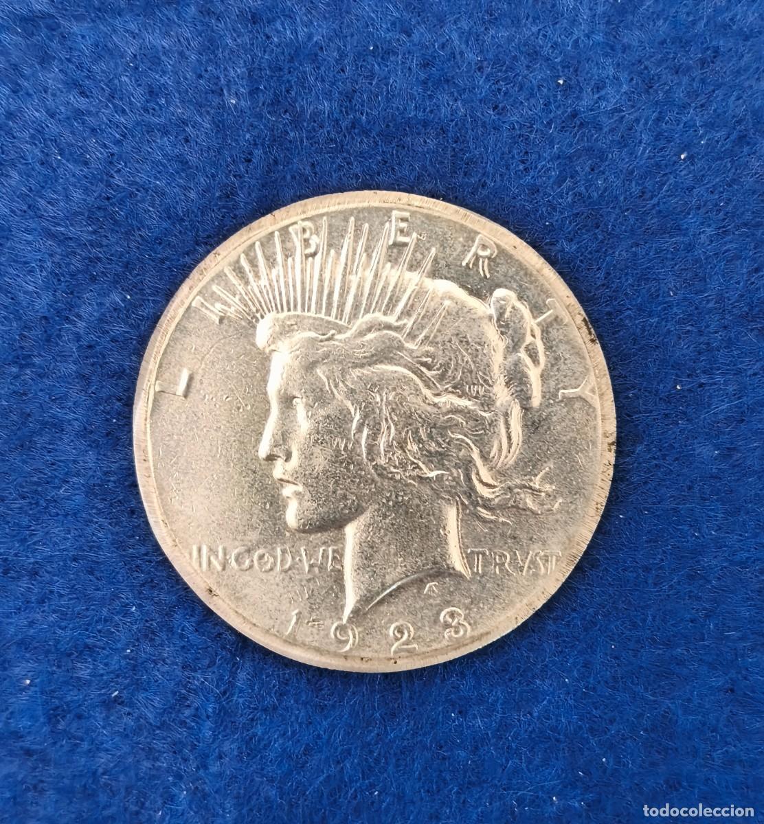 Monedas antiguas de Am&eacute;rica: 1 DOLAR DE PLATA USA A&Ntilde;O 1923. RECORTADA PARA COLGATE