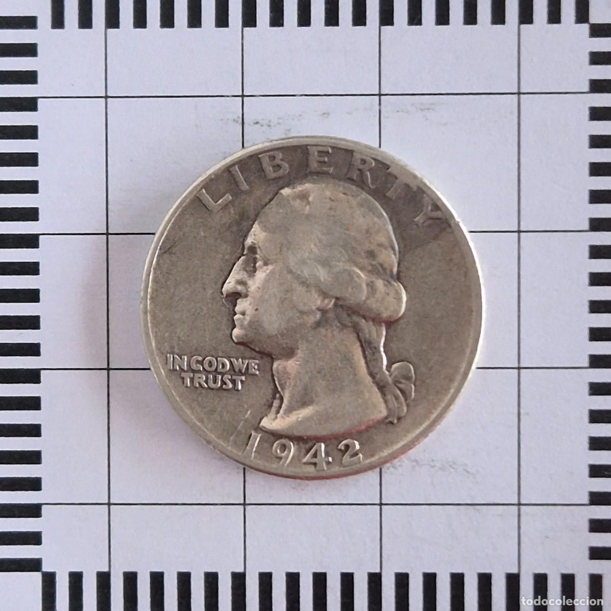 Monedas antiguas de Am&eacute;rica: 1/4 DOLAR, ESTADOS UNIDOS. 1942. (KM#164).