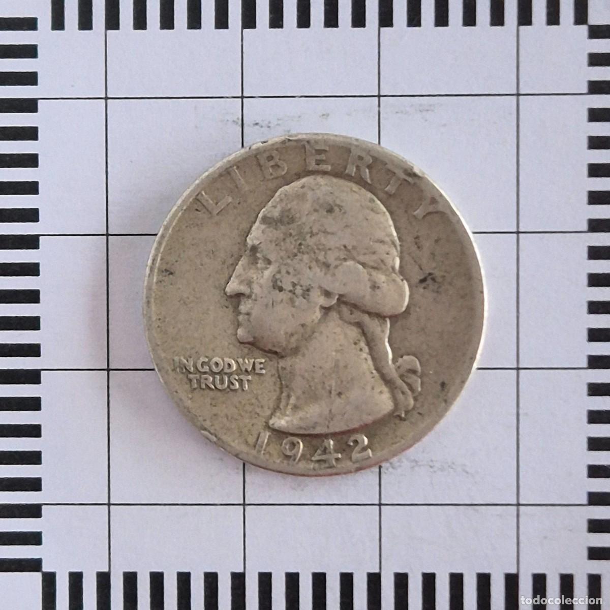 Monedas antiguas de Am&eacute;rica: 1/4 DOLAR, ESTADOS UNIDOS. 1942 D. (KM#164).