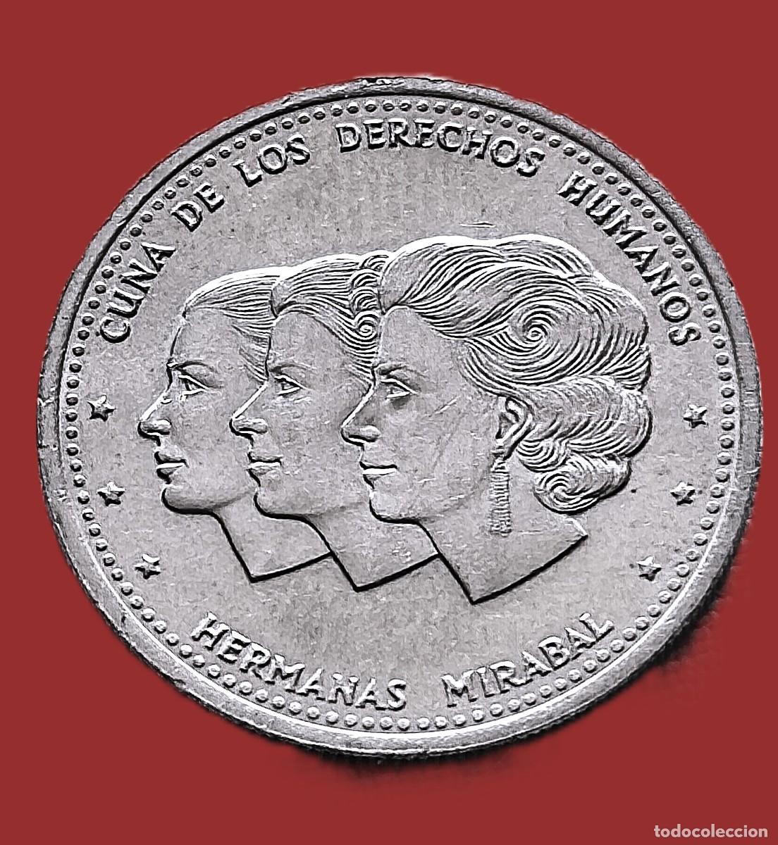 Monedas antiguas de Am&eacute;rica: Rep&uacute;blica Dominicana. 25 centavos 1987 Hermanas Mirabal. Sin Circular.