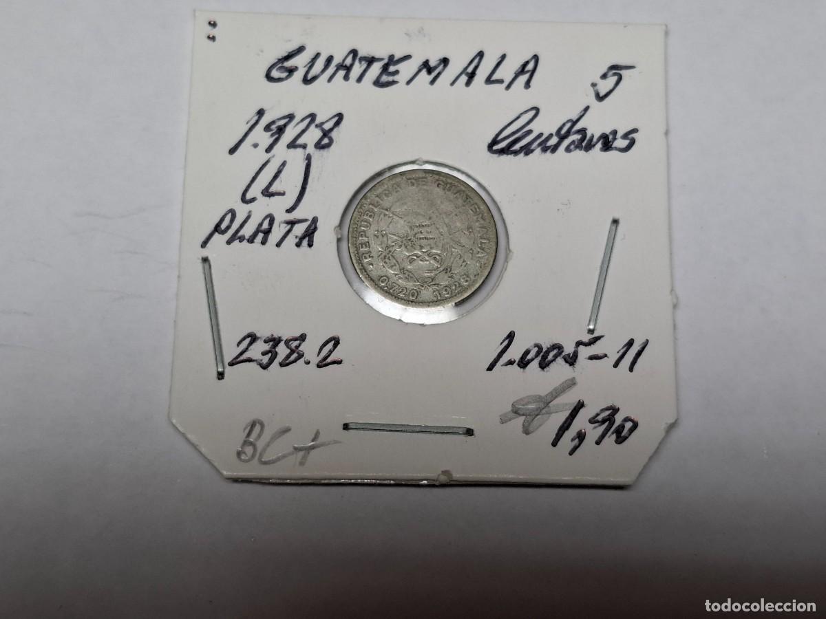 Monedas antiguas de Am&eacute;rica: 5 CENTAVOS de PLATA de 1928 L KM 238.2 GUATEMALA en BC+