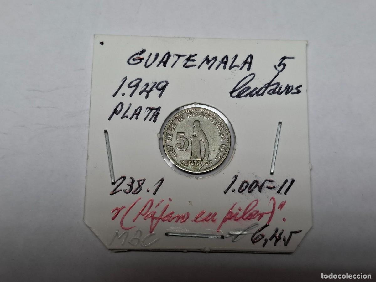 Monedas antiguas de Am&eacute;rica: 5 CENTAVOS de PLATA de 1949 KM 238.1 GUATEMALA en MBC