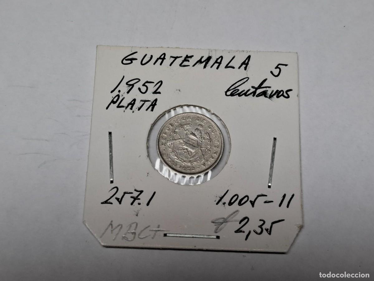 Monedas antiguas de Am&eacute;rica: 5 CENTAVOS de PLATA de 1952 KM 257.1 GUATEMALA en MBC+