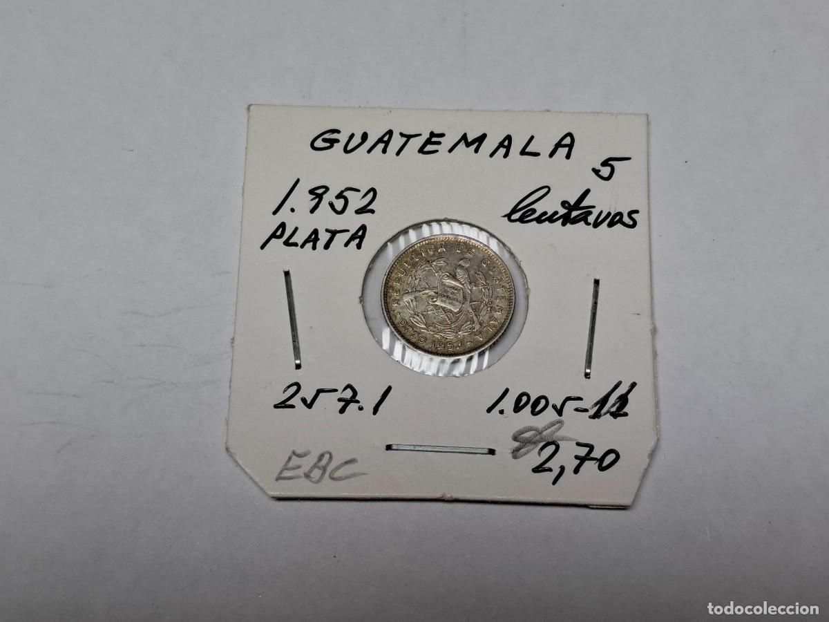 Monedas antiguas de Am&eacute;rica: 5 CENTAVOS de PLATA de 1952 KM 257.1 GUATEMALA en EBC