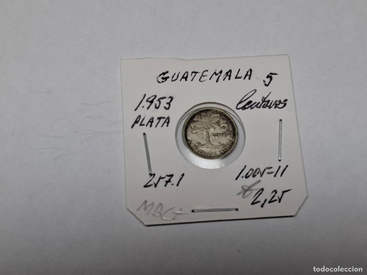 Monedas antiguas de Am&eacute;rica: 5 CENTAVOS de PLATA de 1953 KM 257.1 GUATEMALA en MBC+