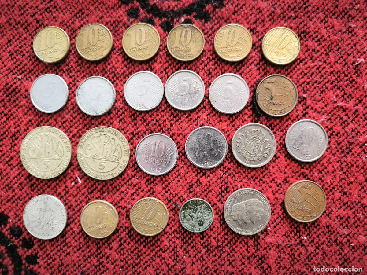 Monedas antiguas de Am&eacute;rica: Lote De 24 Monedas Antiguas Variadas De Brasil Y Otros Pa&iacute;ses Ideal Para Colecci&oacute;n