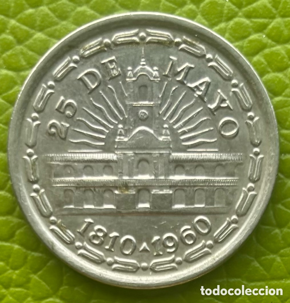 Monedas antiguas de Am&eacute;rica: REP&Uacute;BLICA ARGENTINA. UN PESO. 1960. 150 ANIVERSARIO PRIMERA JUNTA DE GOBIERNO.