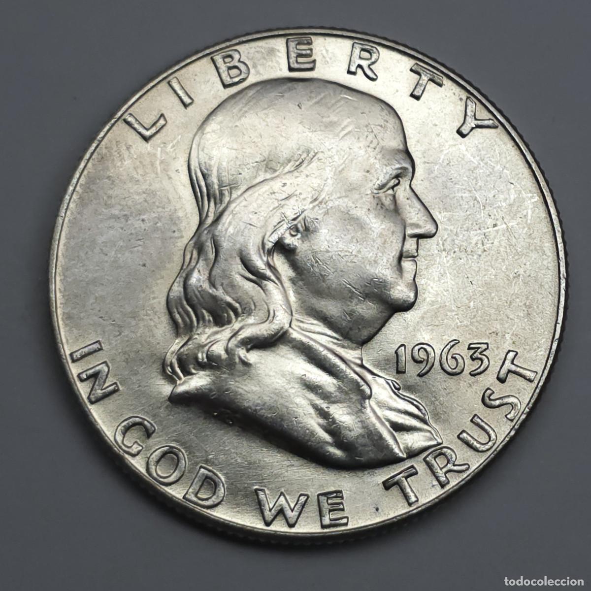 Monedas antiguas de Am&eacute;rica: MONEDA PLATA ESTADOS UNIDOS 1/2 DOLAR LIBERTY 1963 D. SC