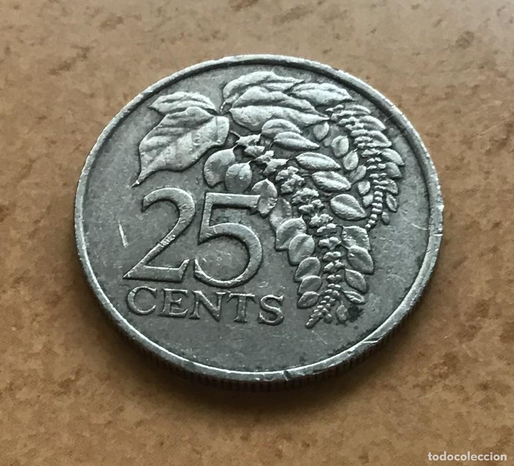 Monedas antiguas de Am&eacute;rica: 25 centavos de Trinidad y Tobago. A&ntilde;o 1981