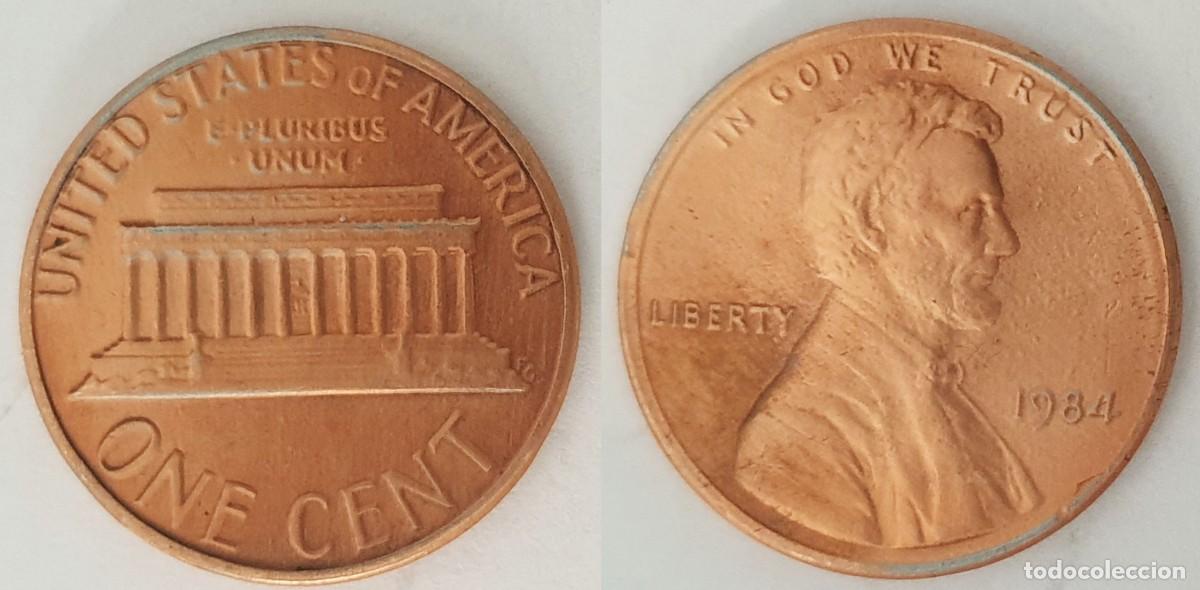 Monedas antiguas de Am&eacute;rica: Estados Unidos 1 Centavo 1984 KM#201b Lincoln Memorial