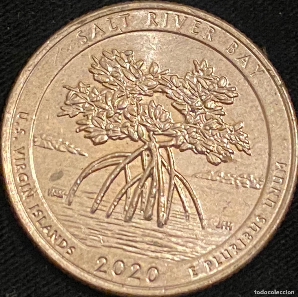 Monedas antiguas de Am&eacute;rica: 1 Quarter (25 centavos de d&oacute;lar). USA. A&ntilde;o 2020. Ceca D. Islas V&iacute;rgenes. Buen estado.