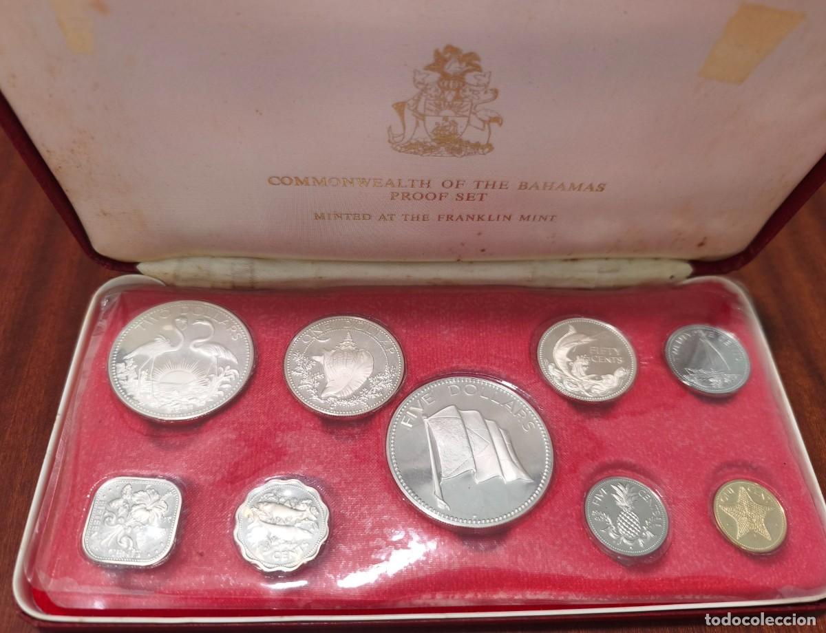 Monedas antiguas de Am&eacute;rica: BAHAMAS. A&Ntilde;O 1975. SERIE EN PROOF DE 9 MONEDAS ACU&Ntilde;ADAS POR FRANKLIN MINT.