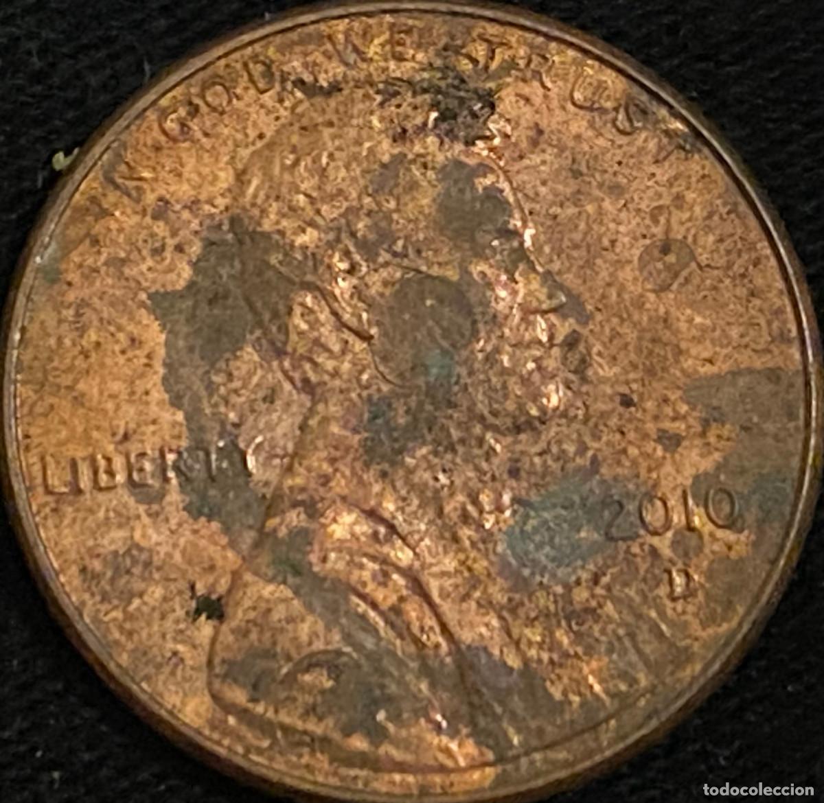 Monedas antiguas de Am&eacute;rica: 1 Pennie (1 centavo de d&oacute;lar). USA. A&ntilde;o 2010. Ceca D. Presidente Abraham Lincoln. Estado aceptable.