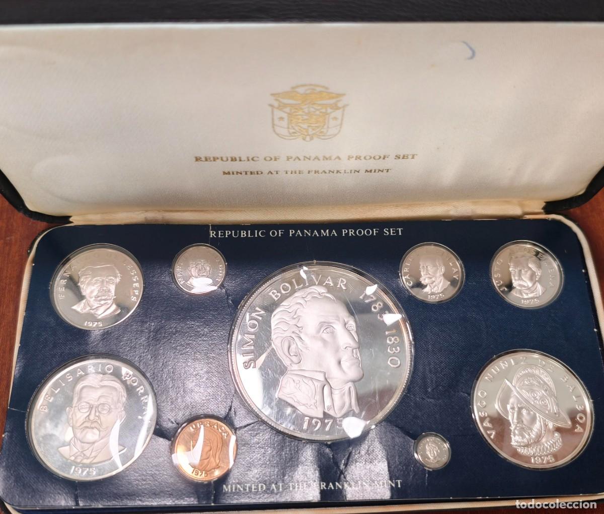 Monedas antiguas de Am&eacute;rica: PANAMA. A&Ntilde;O 1975. SERIE DE 9 MONEDAS EN CALIDAD PROOF.