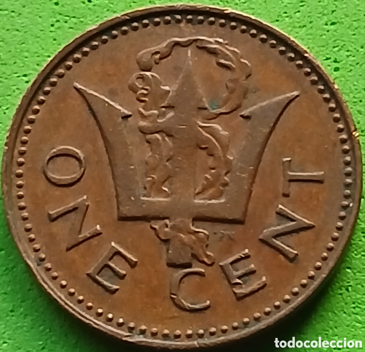 Monedas antiguas de Am&eacute;rica: Barbados one cent 1973 km#10 sin marca de ceca