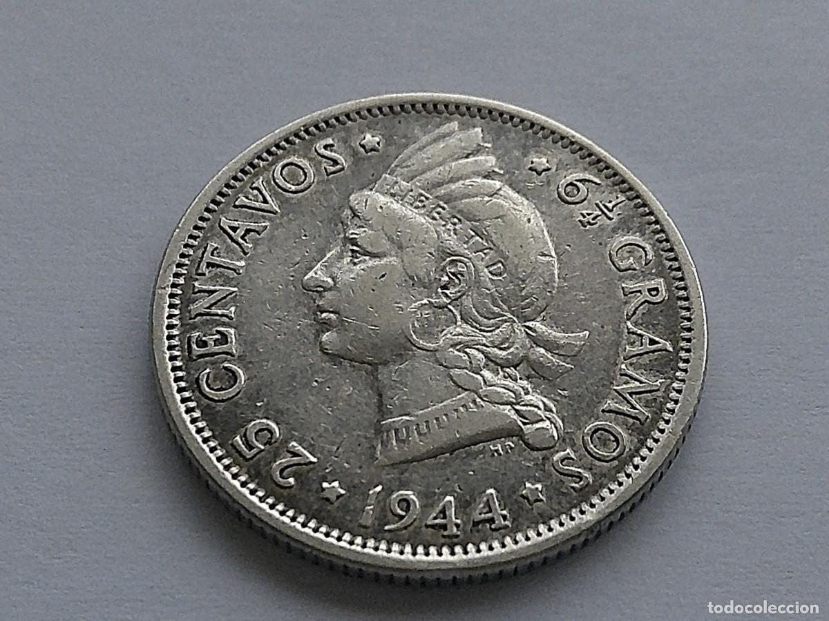 Monedas antiguas de Am&eacute;rica: Rep&uacute;blica Dominicana 25 centavos de plata 1944 39ea28