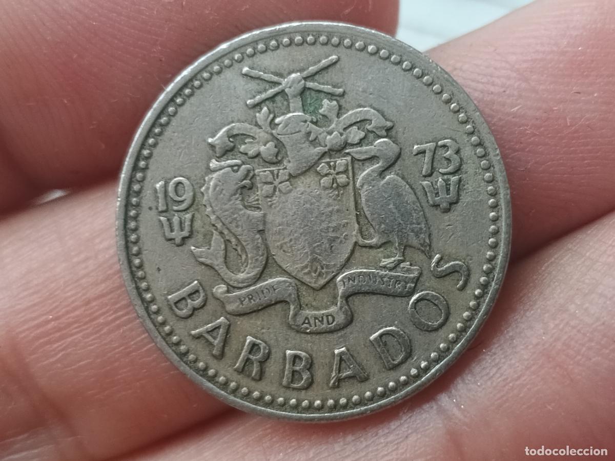 Monedas antiguas de Am&eacute;rica: Barbados. 25 cents 1973