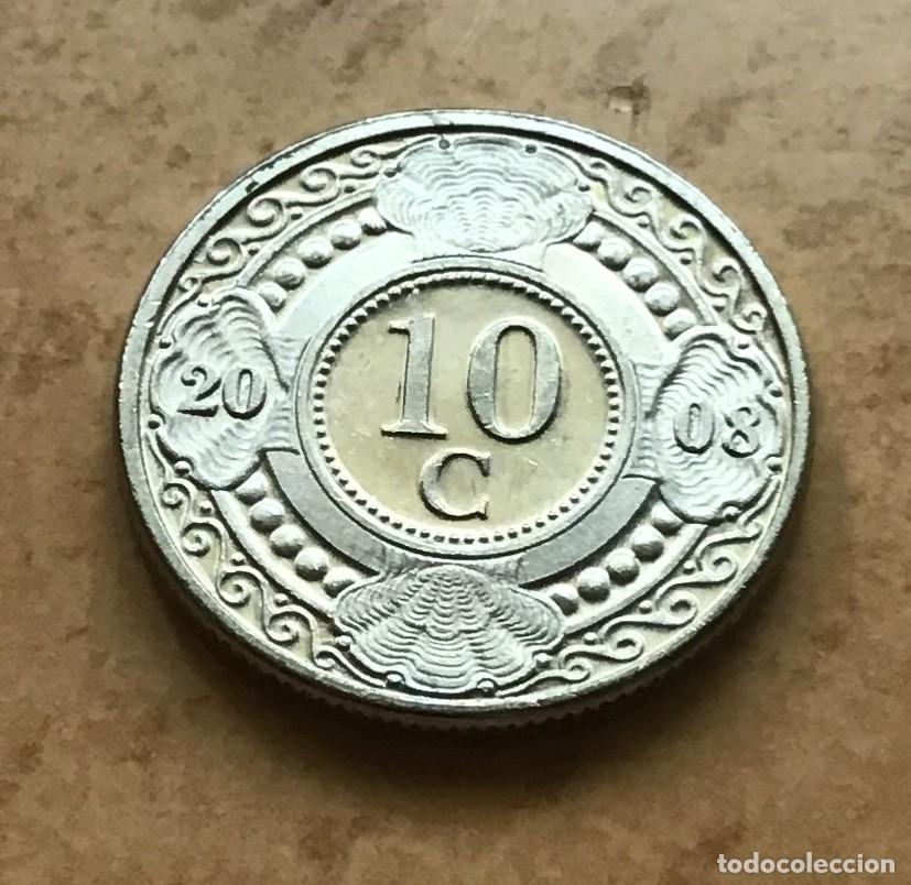 Monedas antiguas de Am&eacute;rica: 10 centavos de Antillas Holandesas (Neerlandesas). A&ntilde;o 2008