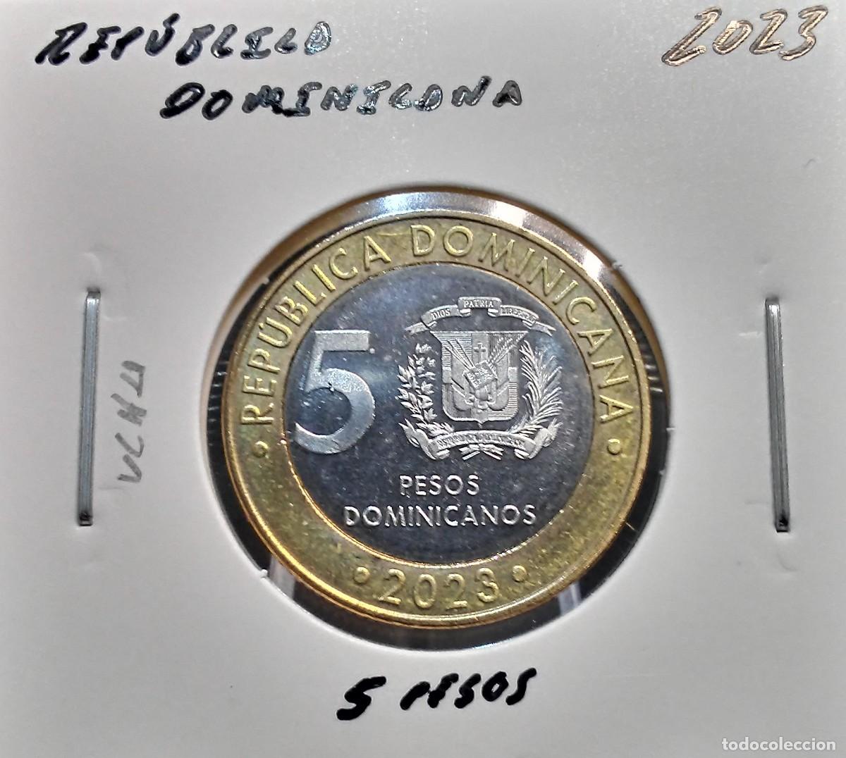 Monedas antiguas de Am&eacute;rica: REP&Uacute;BLICA DOMINICANA 5 PESOS 2023 UC#4 SC UNC.