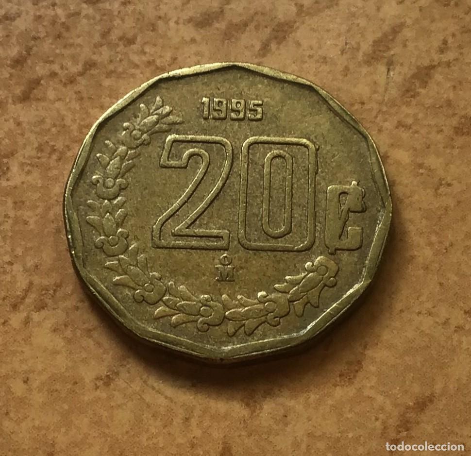 Monedas antiguas de Am&eacute;rica: 20 centavos de M&eacute;xico (M&eacute;jico). A&ntilde;o 1995